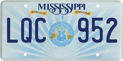 MS license plate LQC952