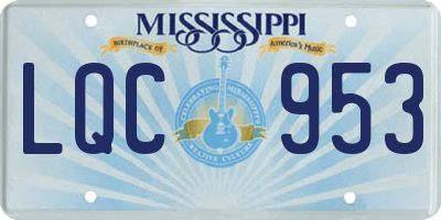 MS license plate LQC953