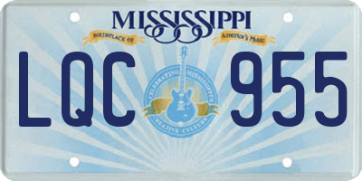 MS license plate LQC955