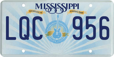 MS license plate LQC956