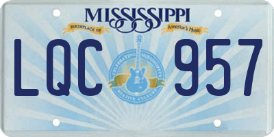 MS license plate LQC957