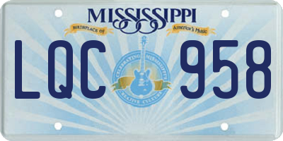 MS license plate LQC958