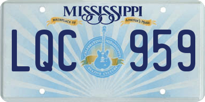 MS license plate LQC959