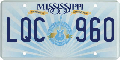 MS license plate LQC960