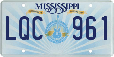 MS license plate LQC961