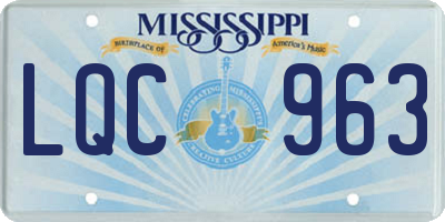 MS license plate LQC963
