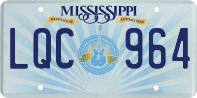 MS license plate LQC964
