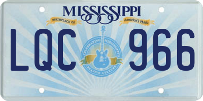 MS license plate LQC966