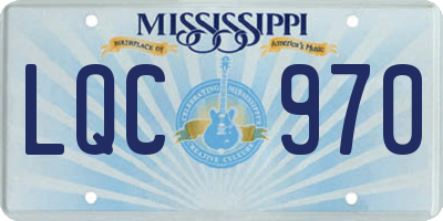 MS license plate LQC970