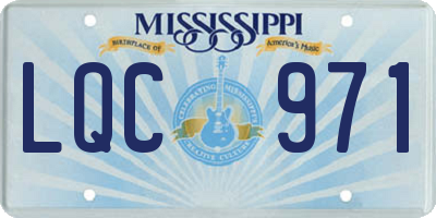 MS license plate LQC971