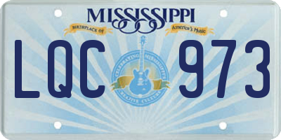MS license plate LQC973