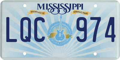 MS license plate LQC974