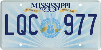 MS license plate LQC977