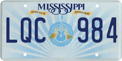 MS license plate LQC984