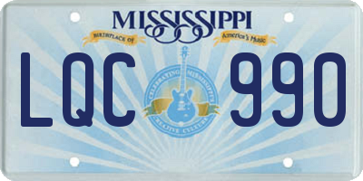 MS license plate LQC990