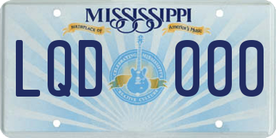 MS license plate LQD000