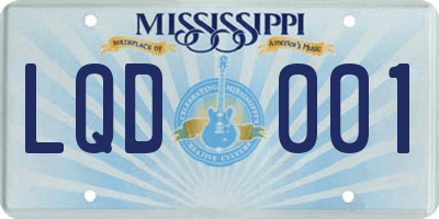 MS license plate LQD001
