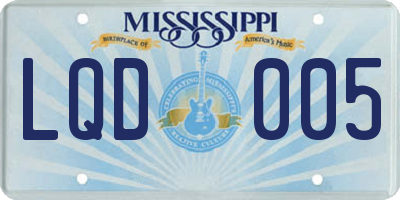 MS license plate LQD005