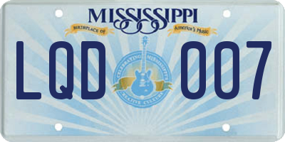 MS license plate LQD007