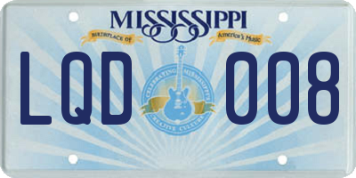 MS license plate LQD008