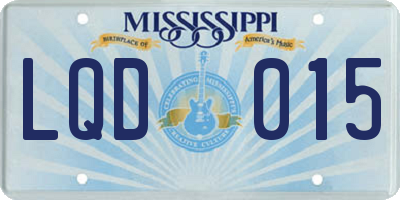 MS license plate LQD015