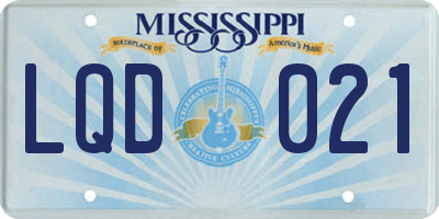 MS license plate LQD021
