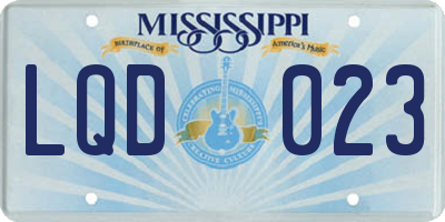 MS license plate LQD023