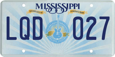 MS license plate LQD027