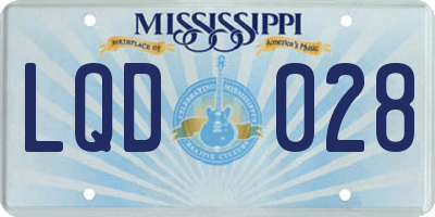 MS license plate LQD028