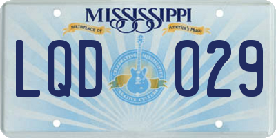 MS license plate LQD029
