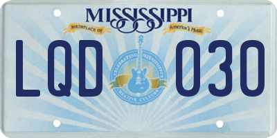 MS license plate LQD030