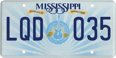 MS license plate LQD035