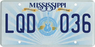 MS license plate LQD036