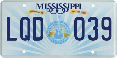 MS license plate LQD039