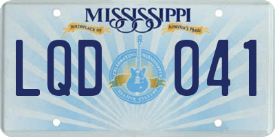 MS license plate LQD041