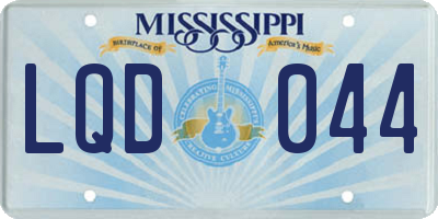 MS license plate LQD044