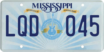 MS license plate LQD045