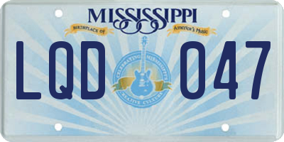 MS license plate LQD047
