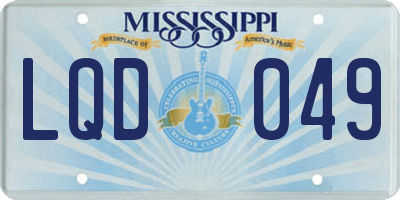 MS license plate LQD049