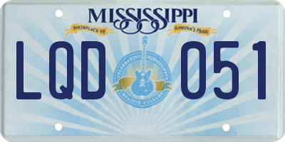 MS license plate LQD051