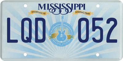 MS license plate LQD052