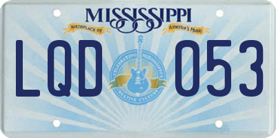MS license plate LQD053