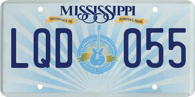 MS license plate LQD055