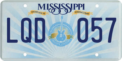 MS license plate LQD057