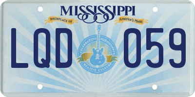 MS license plate LQD059