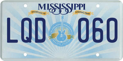 MS license plate LQD060