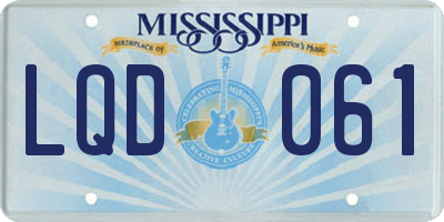 MS license plate LQD061