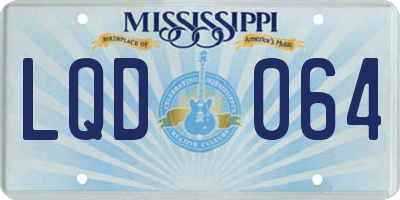 MS license plate LQD064