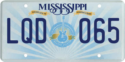 MS license plate LQD065