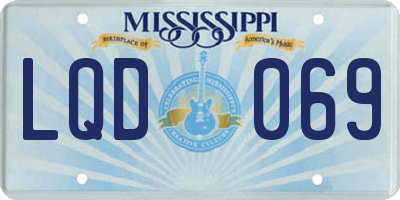 MS license plate LQD069